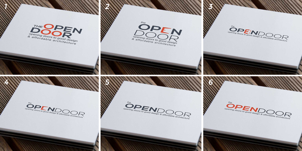 OPEN DOOR logo design process